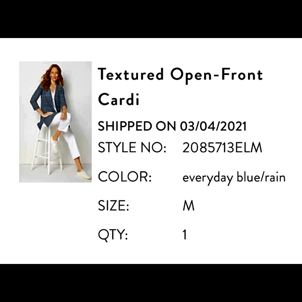 J Jill textured open front cardi